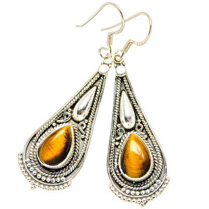 Tiger Eye Earrings handcrafted by Ana Silver Co - EARR429089 - Photo 2