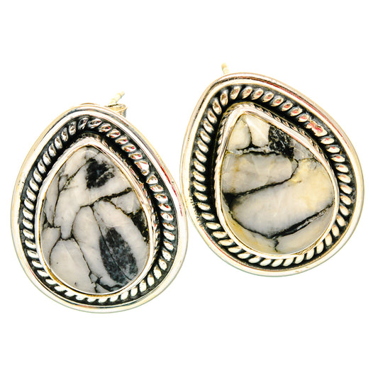 Pinolith Jasper Earrings handcrafted by Ana Silver Co - EARR429101 - Photo 2
