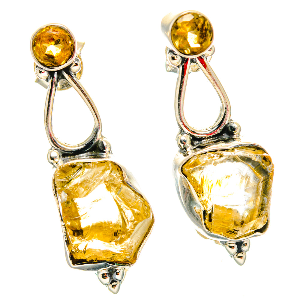 Citrine Earrings handcrafted by Ana Silver Co - EARR429124 - Photo 2