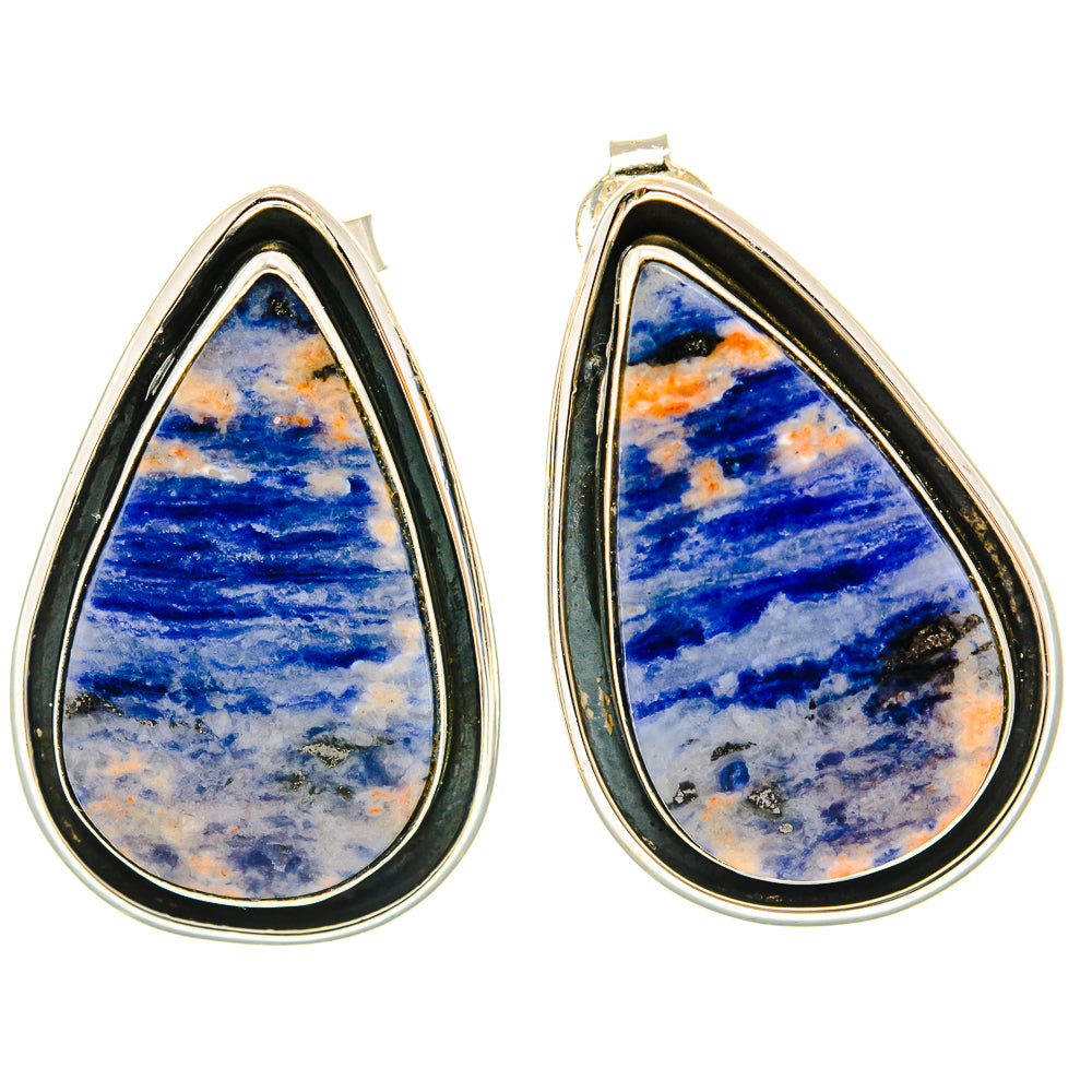 Sodalite Earrings handcrafted by Ana Silver Co - EARR429158 - Photo 2