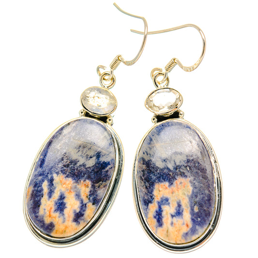 Sodalite Earrings handcrafted by Ana Silver Co - EARR429166 - Photo 2