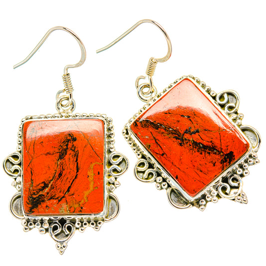 Red Jasper Earrings handcrafted by Ana Silver Co - EARR429173 - Photo 2