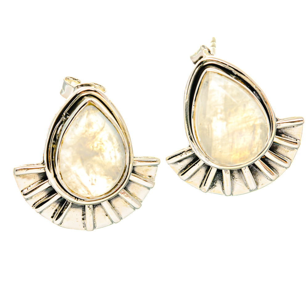 Rainbow Moonstone Earrings handcrafted by Ana Silver Co - EARR429174 - Photo 2