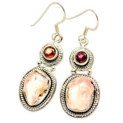 Rose Quartz Earrings handcrafted by Ana Silver Co - EARR429187 - Photo 2