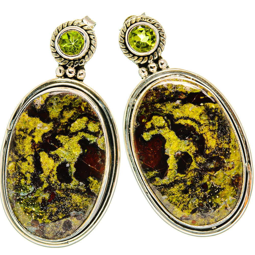 Dragon's Blood Stone Earrings handcrafted by Ana Silver Co - EARR429191 - Photo 2