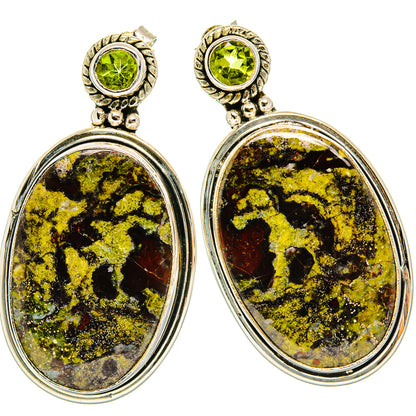 Dragon's Blood Stone Earrings handcrafted by Ana Silver Co - EARR429191 - Photo 2