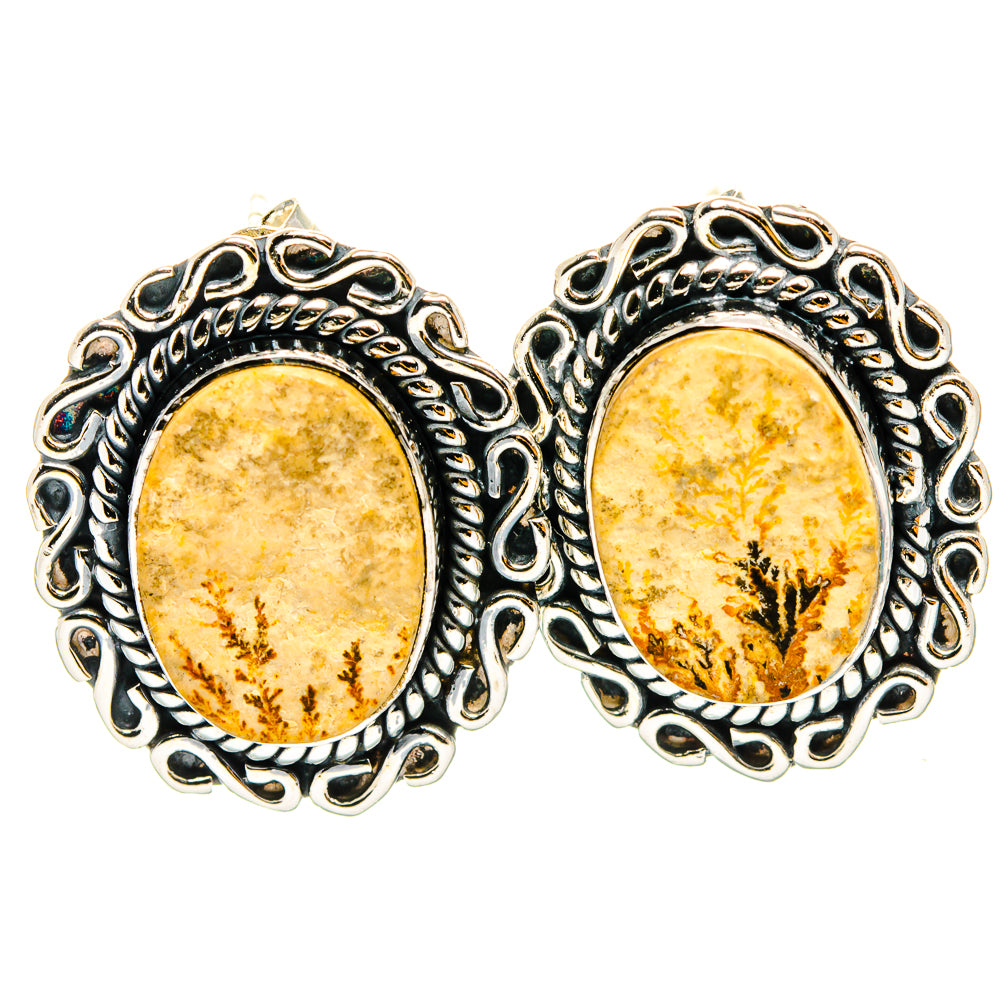 Germany Psilomelane Dendrite Earrings handcrafted by Ana Silver Co - EARR429195 - Photo 2