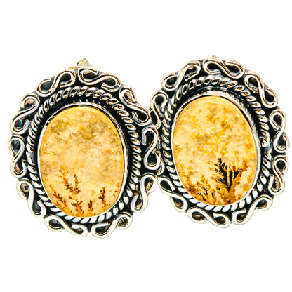 Germany Psilomelane Dendrite Earrings handcrafted by Ana Silver Co - EARR429195 - Photo 2