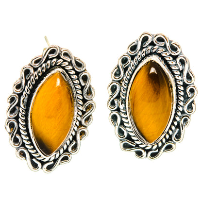 Tiger Eye Earrings handcrafted by Ana Silver Co - EARR429200 - Photo 2