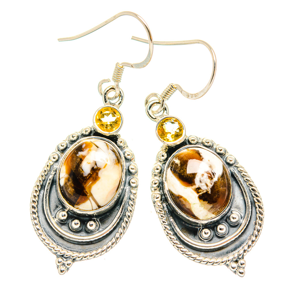 Peanut Wood Jasper Earrings handcrafted by Ana Silver Co - EARR429204 - Photo 2