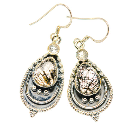 Tourmalinated Quartz Earrings handcrafted by Ana Silver Co - EARR429207 - Photo 2