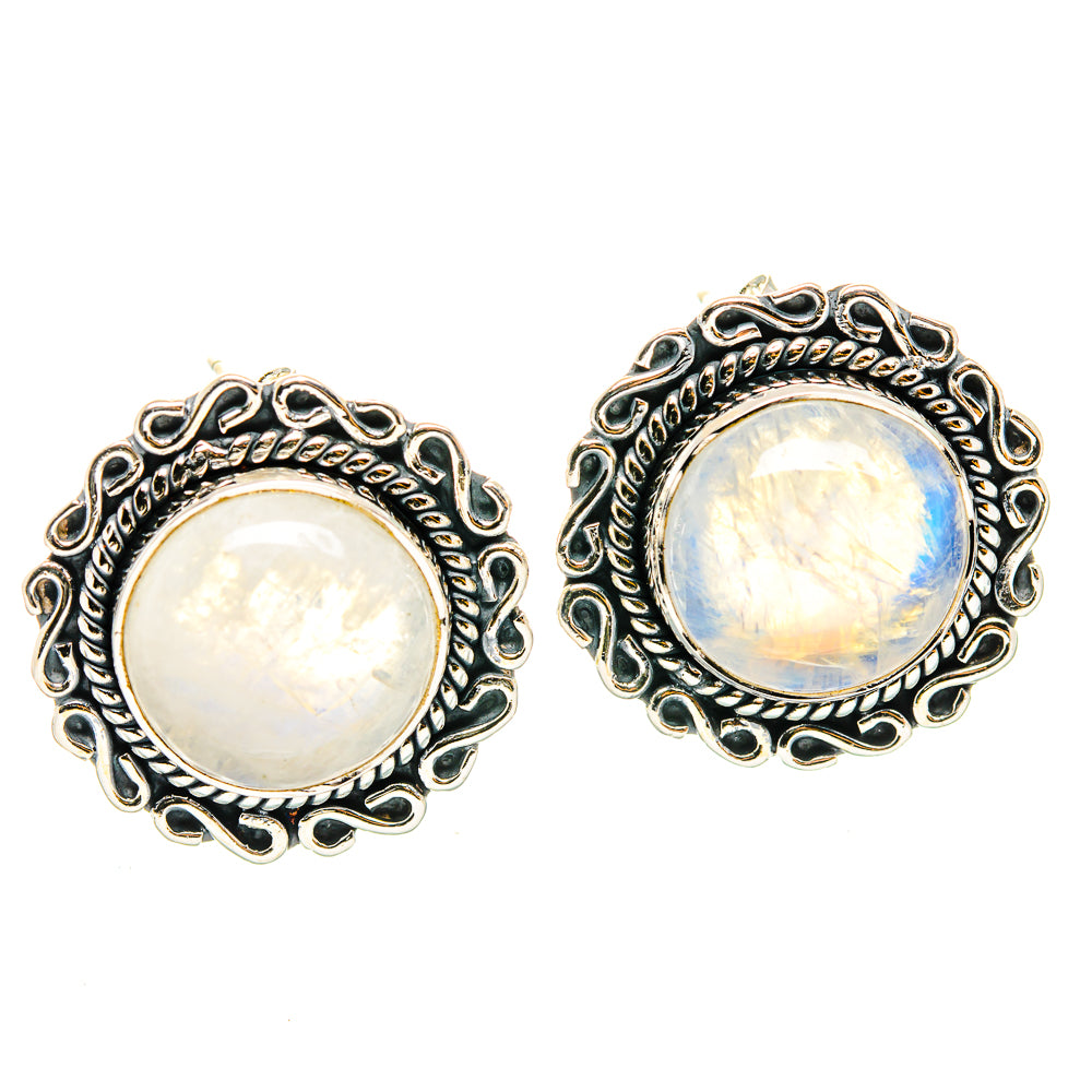Rainbow Moonstone Earrings handcrafted by Ana Silver Co - EARR429209 - Photo 2