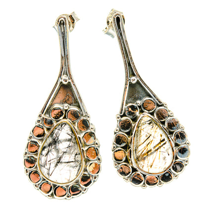 Tourmalinated Quartz Earrings handcrafted by Ana Silver Co - EARR429214 - Photo 2