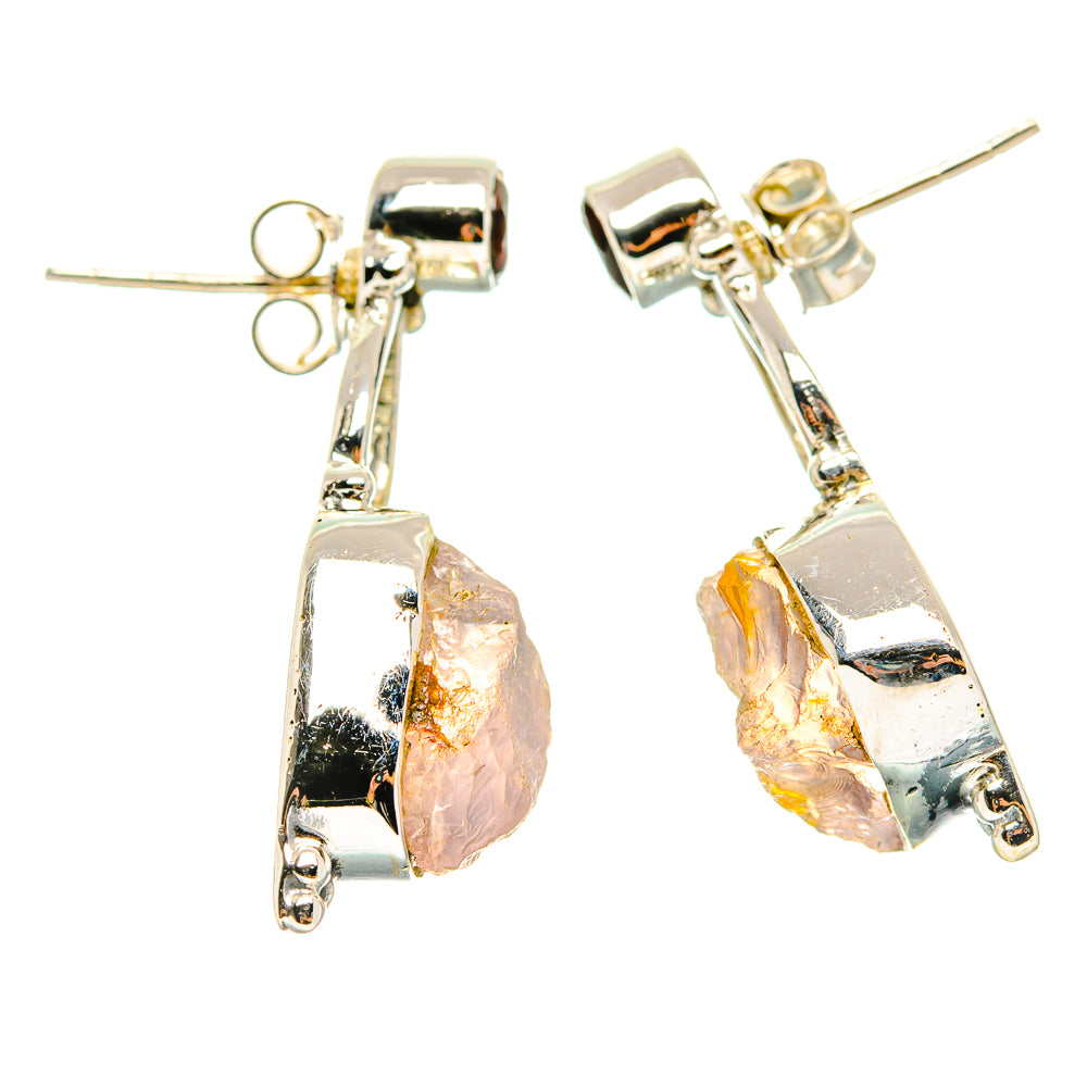 Rose Quartz Earrings handcrafted by Ana Silver Co - EARR429218 - Photo 2
