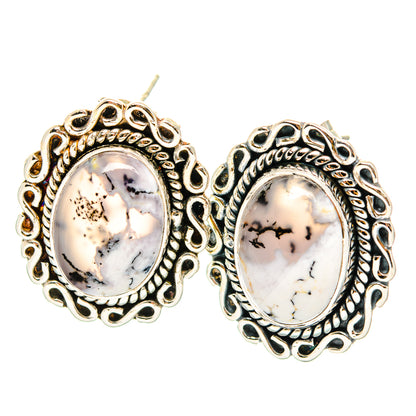 Dendritic Opal Earrings handcrafted by Ana Silver Co - EARR429220 - Photo 2