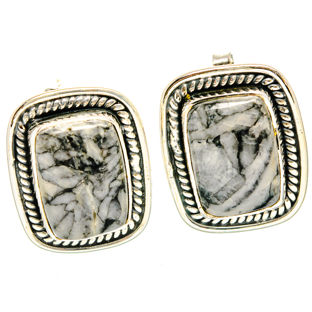 Pinolith Jasper Earrings handcrafted by Ana Silver Co - EARR429222 - Photo 2