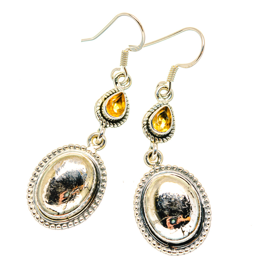 Pyrite Earrings handcrafted by Ana Silver Co - EARR429233 - Photo 2