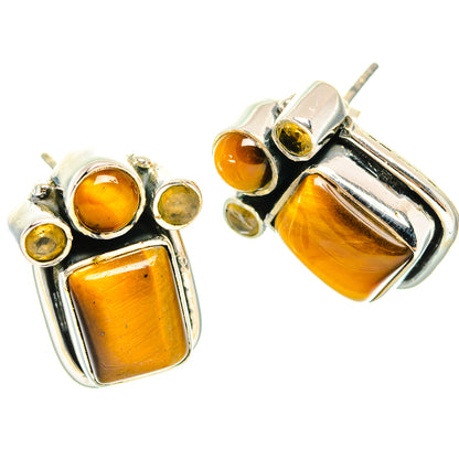 Tiger Eye Earrings handcrafted by Ana Silver Co - EARR429237 - Photo 2