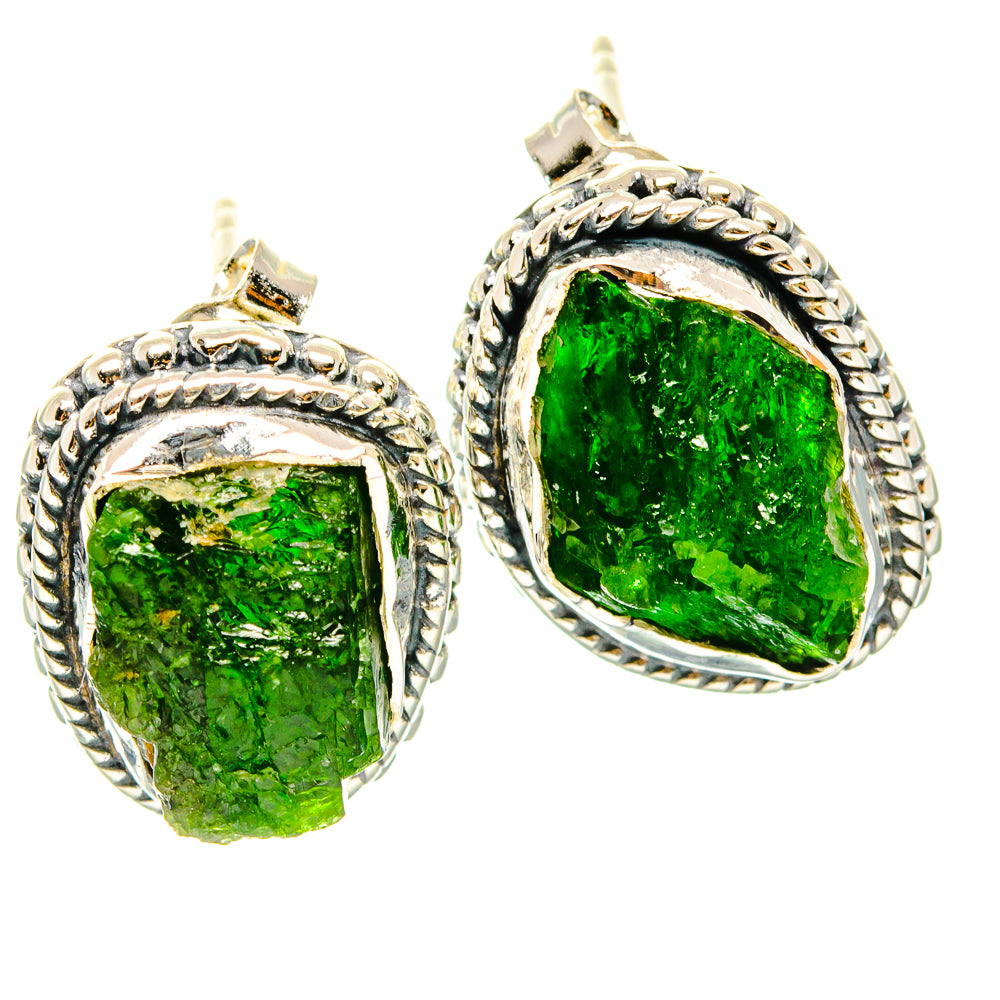 Chrome Diopside Earrings handcrafted by Ana Silver Co - EARR429243 - Photo 2