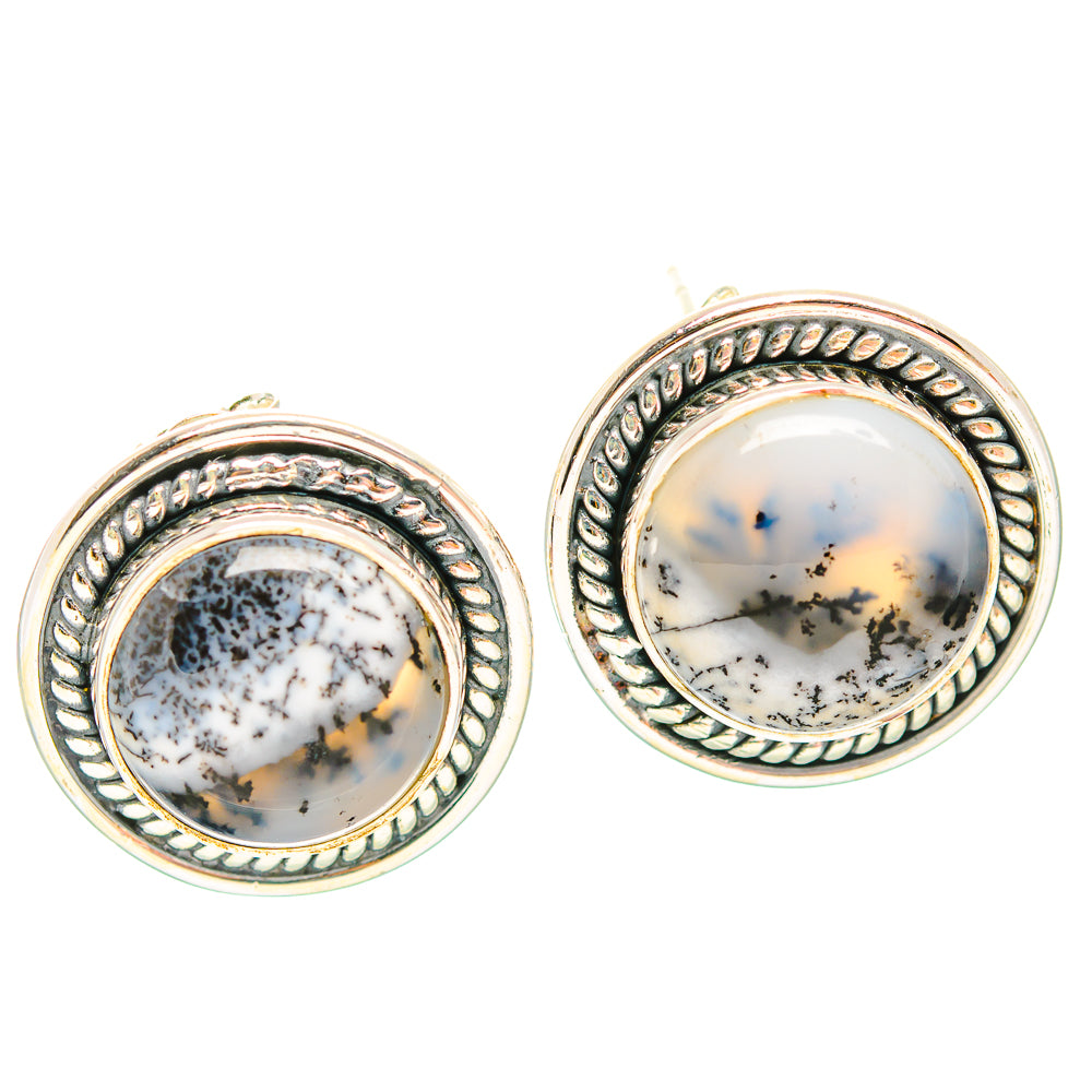 Dendritic Opal Earrings handcrafted by Ana Silver Co - EARR429255 - Photo 2