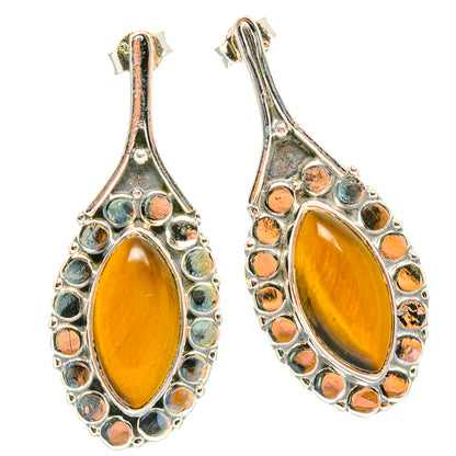 Tiger Eye Earrings handcrafted by Ana Silver Co - EARR429258 - Photo 2