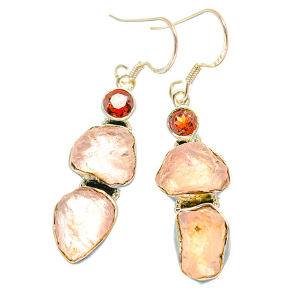 Rose Quartz Earrings handcrafted by Ana Silver Co - EARR429262 - Photo 2