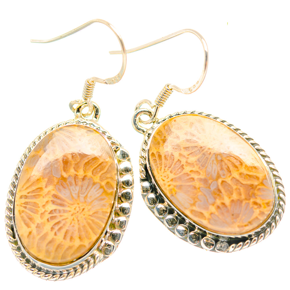 Fossil Coral Earrings handcrafted by Ana Silver Co - EARR429270 - Photo 2