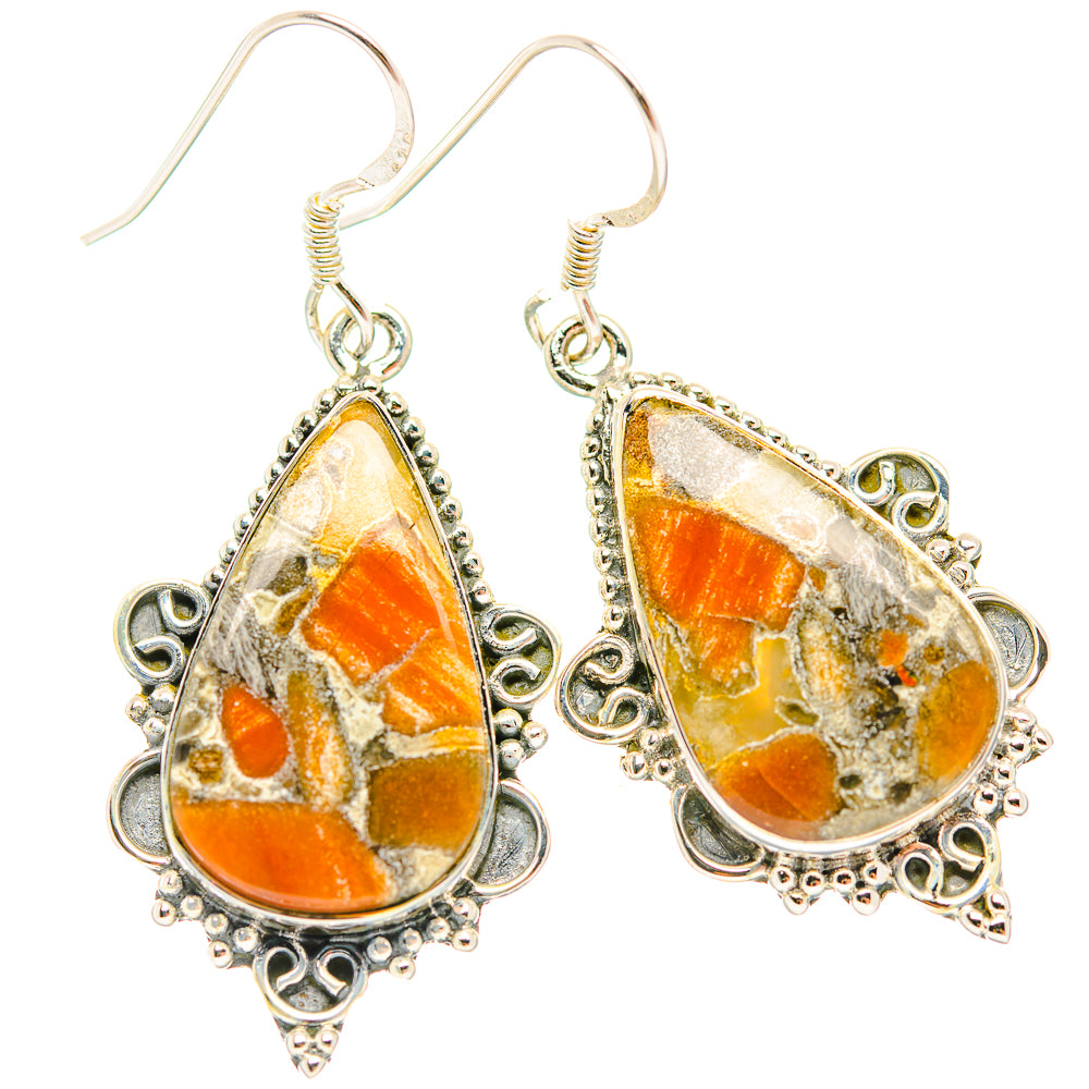 Brecciated Mookaite Earrings handcrafted by Ana Silver Co - EARR429273 - Photo 2