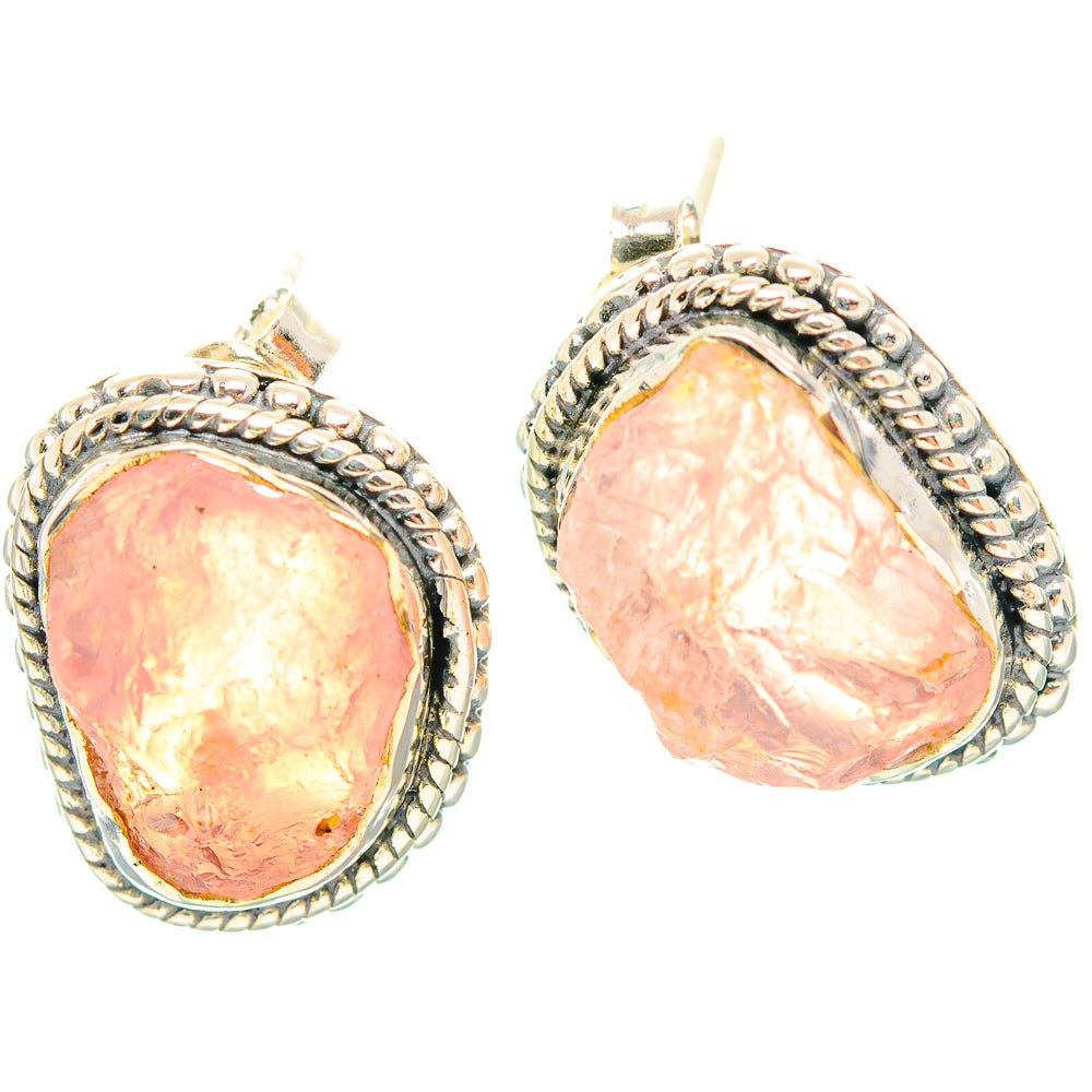 Rose Quartz Earrings handcrafted by Ana Silver Co - EARR429275 - Photo 2