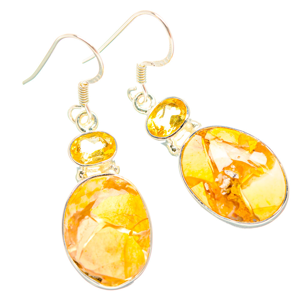 Brecciated Mookaite Earrings handcrafted by Ana Silver Co - EARR429279 - Photo 2