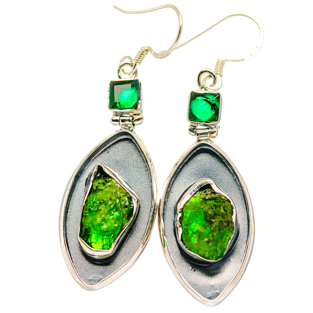 Chrome Diopside Earrings handcrafted by Ana Silver Co - EARR429282 - Photo 2