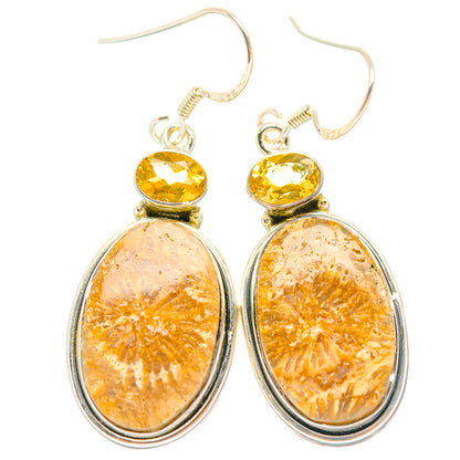 Fossil Coral Earrings handcrafted by Ana Silver Co - EARR429291 - Photo 2
