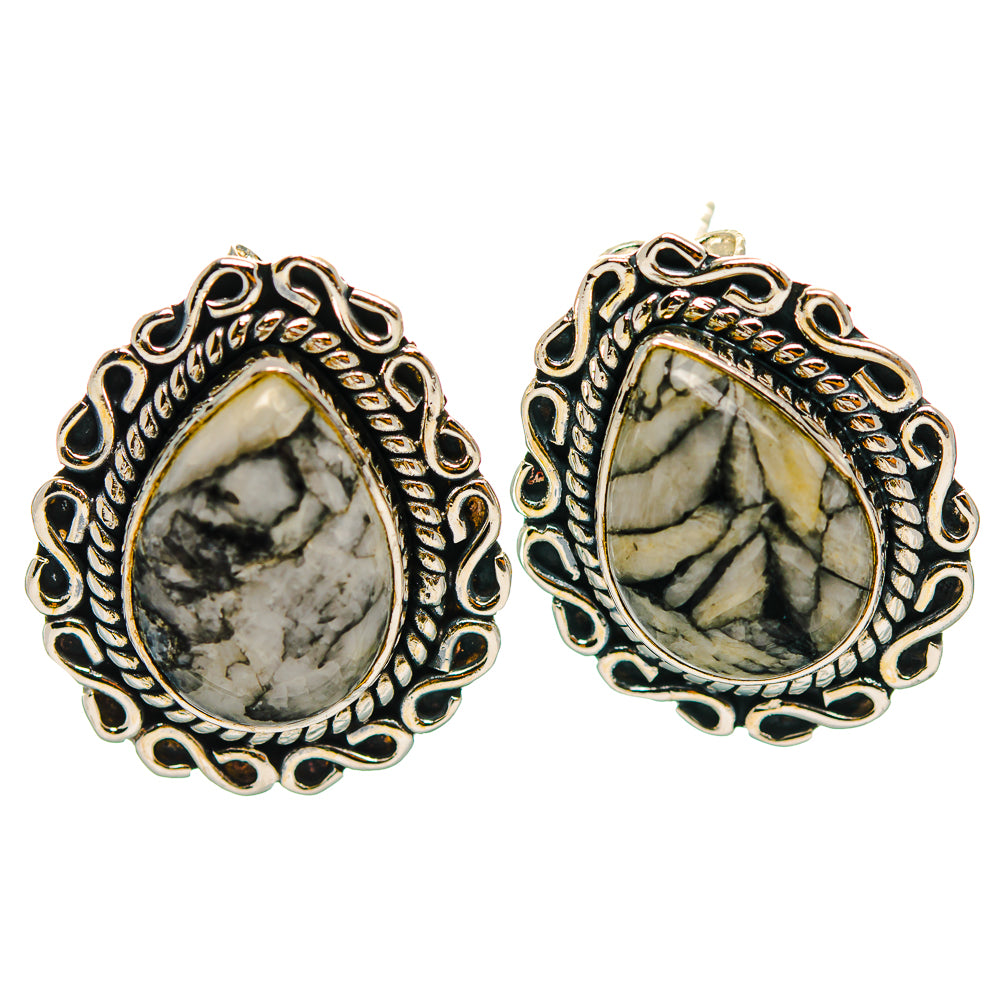 Pinolith Jasper Earrings handcrafted by Ana Silver Co - EARR429298 - Photo 2
