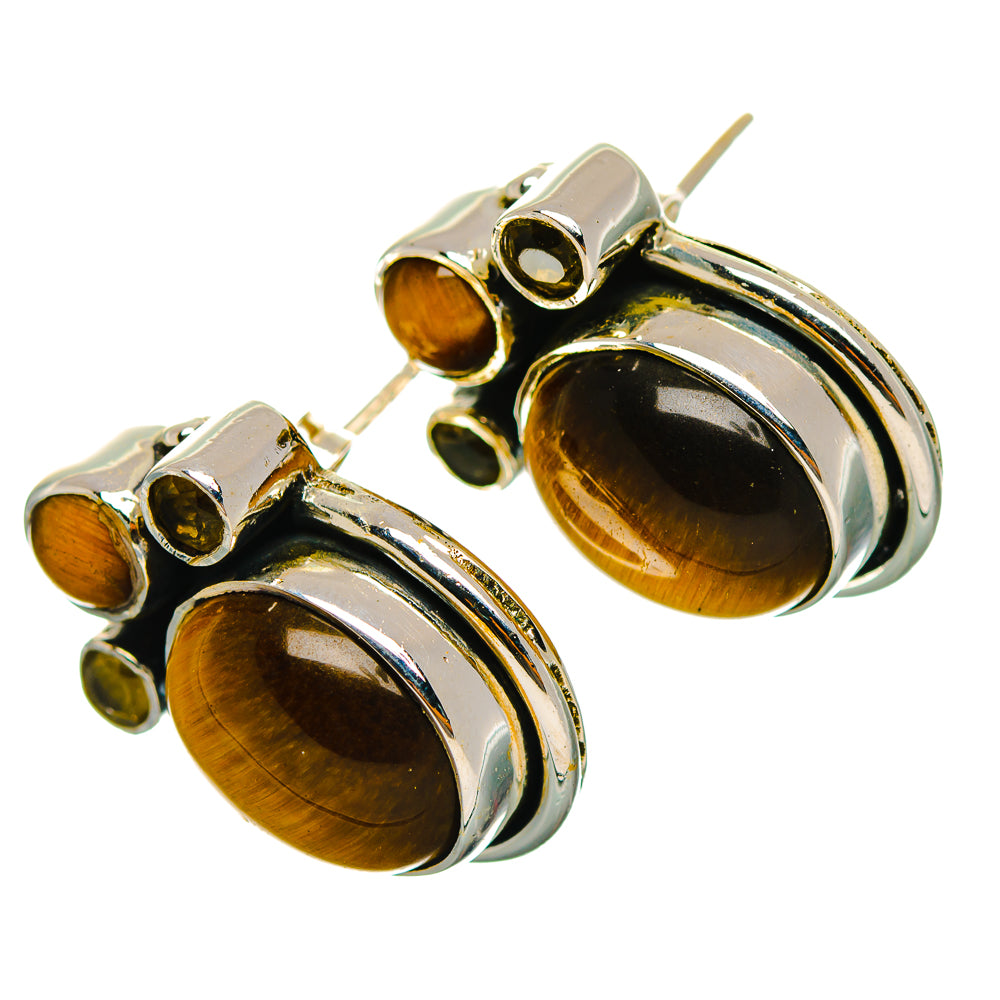 Tiger Eye Earrings handcrafted by Ana Silver Co - EARR429300 - Photo 2