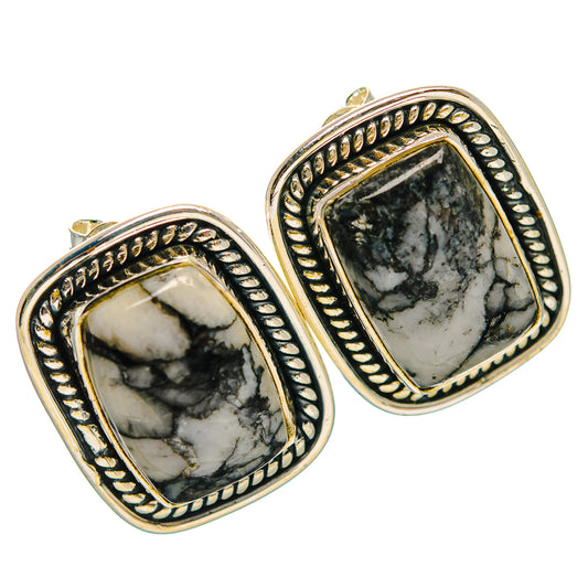 Pinolith Jasper Earrings handcrafted by Ana Silver Co - EARR429301 - Photo 2