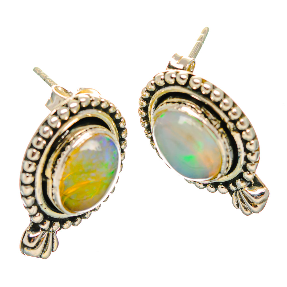 Ethiopian Opal Earrings handcrafted by Ana Silver Co - EARR429303 - Photo 2