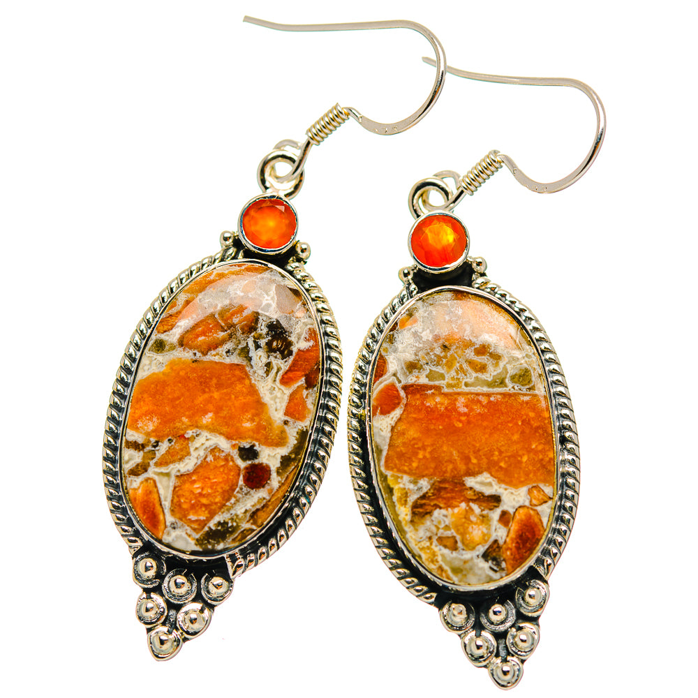 Brecciated Mookaite Earrings handcrafted by Ana Silver Co - EARR429305 - Photo 2