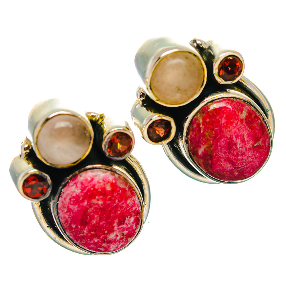 Thulite Earrings handcrafted by Ana Silver Co - EARR429310 - Photo 2