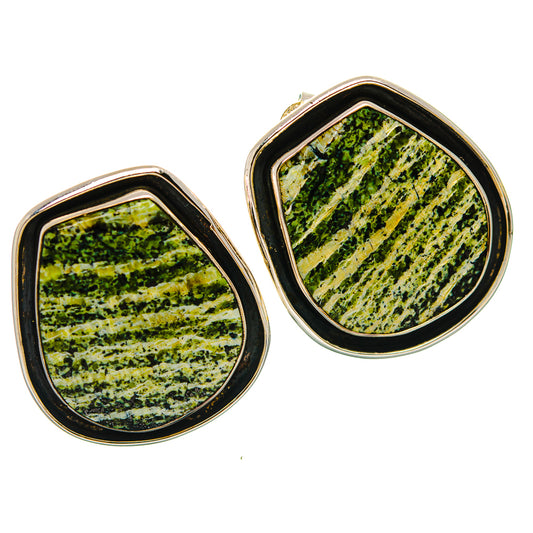 Green Vein Jasper Earrings handcrafted by Ana Silver Co - EARR429311 - Photo 2