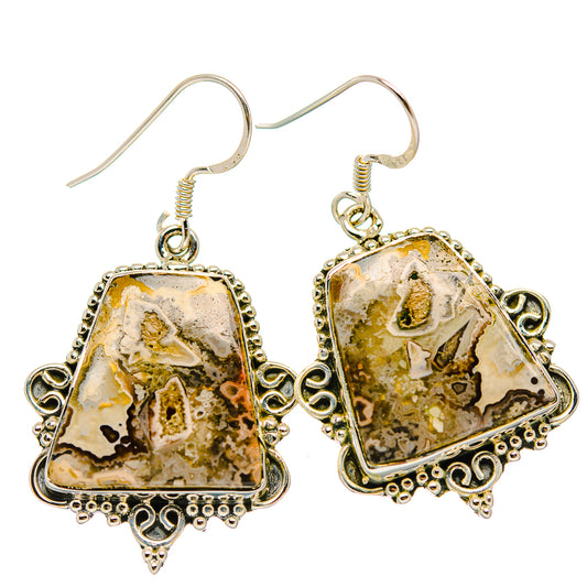 Laguna Lace Agate Earrings handcrafted by Ana Silver Co - EARR429321 - Photo 2