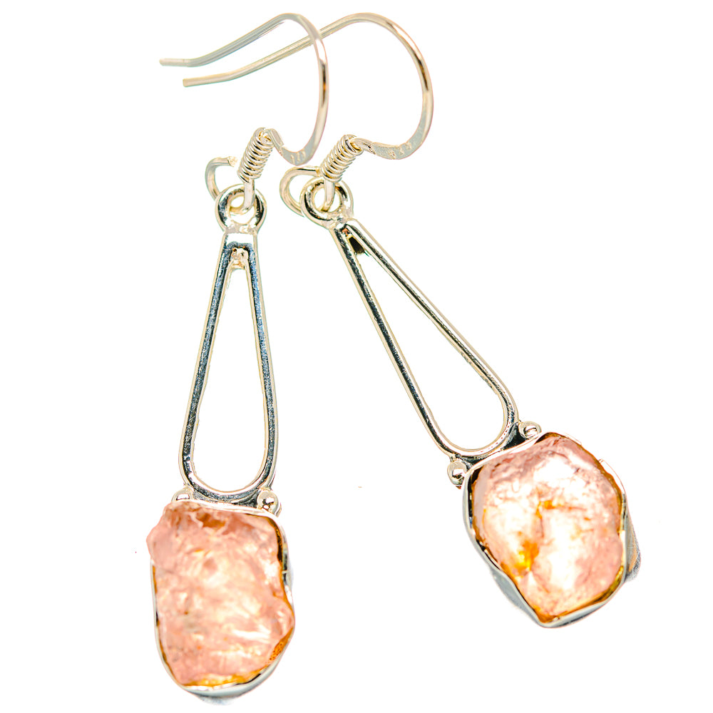 Rose Quartz Earrings handcrafted by Ana Silver Co - EARR429324 - Photo 2