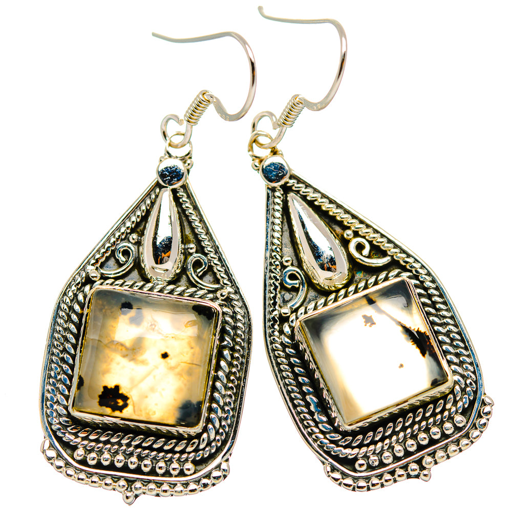 Montana Agate Earrings handcrafted by Ana Silver Co - EARR429327 - Photo 2