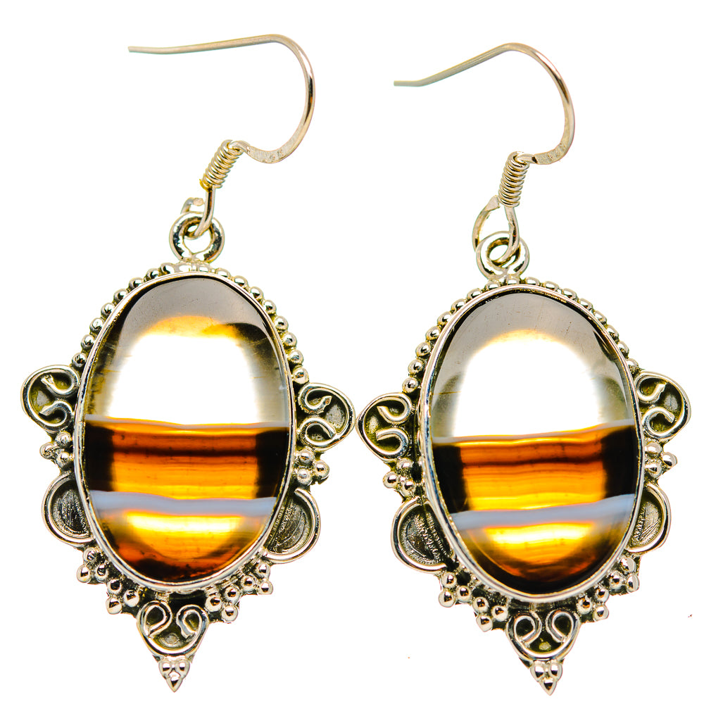 Botswana Agate Earrings handcrafted by Ana Silver Co - EARR429331 - Photo 2