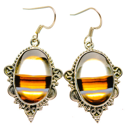 Botswana Agate Earrings handcrafted by Ana Silver Co - EARR429331 - Photo 2