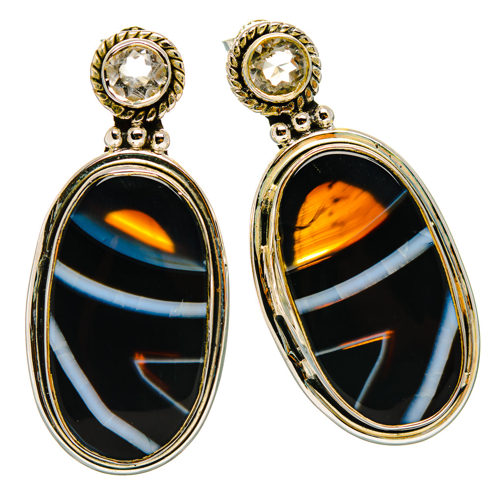India Agate Earrings handcrafted by Ana Silver Co - EARR429339 - Photo 2