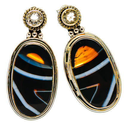 India Agate Earrings handcrafted by Ana Silver Co - EARR429339 - Photo 2
