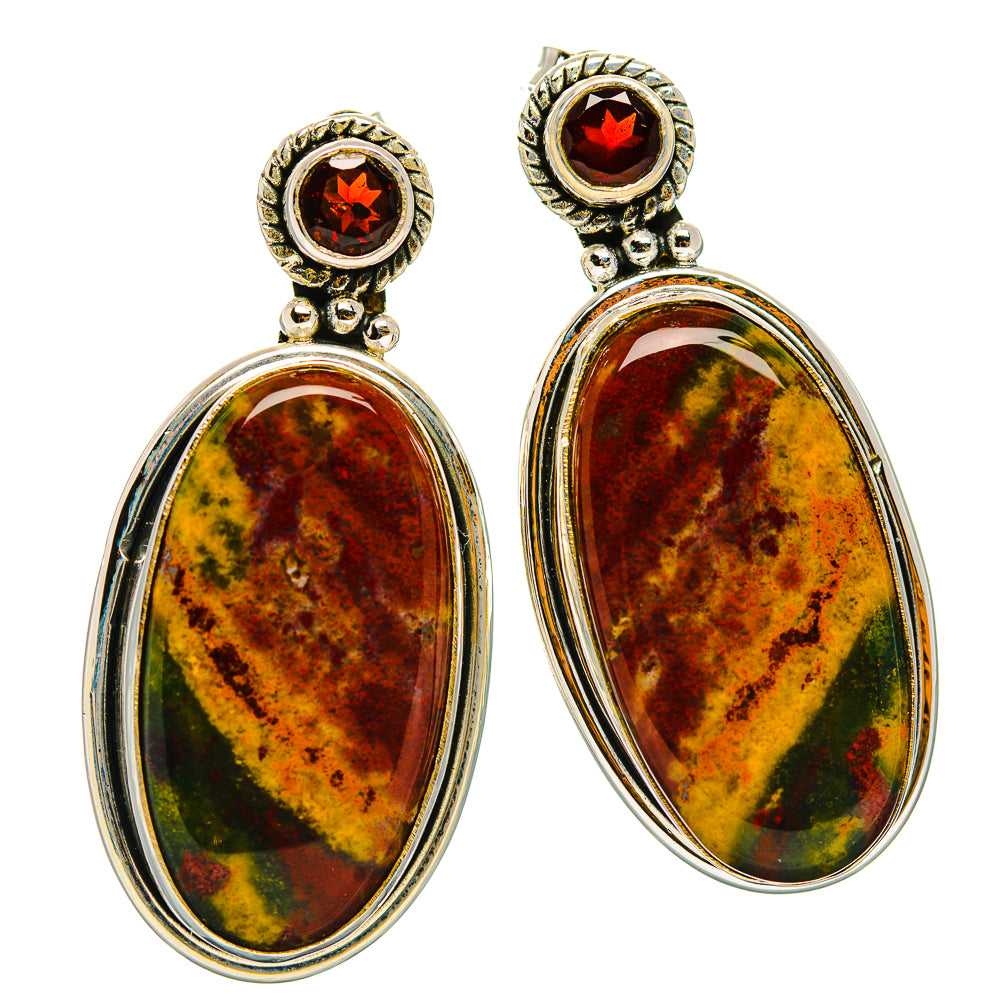 Garnet Earrings handcrafted by Ana Silver Co - EARR429341 - Photo 2