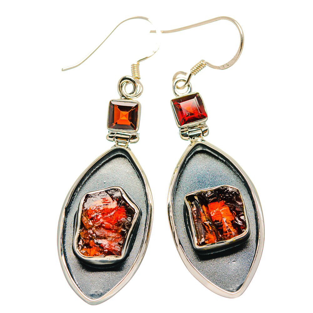 Orange Copper Composite Turquoise Earrings handcrafted by Ana Silver Co - EARR429342 - Photo 2