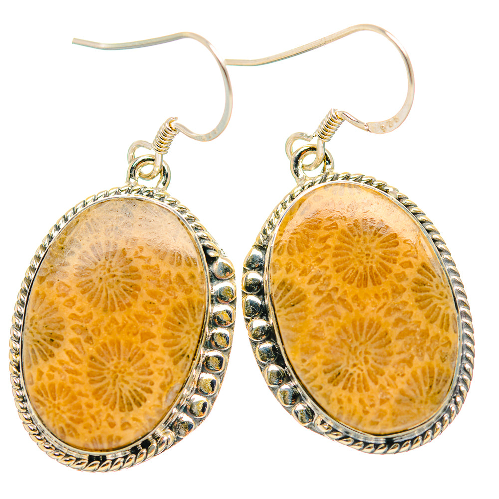 Fossil Coral Earrings handcrafted by Ana Silver Co - EARR429353 - Photo 2