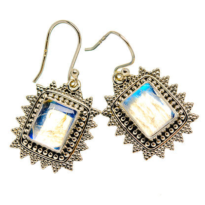 Rainbow Moonstone Earrings handcrafted by Ana Silver Co - EARR429366 - Photo 2